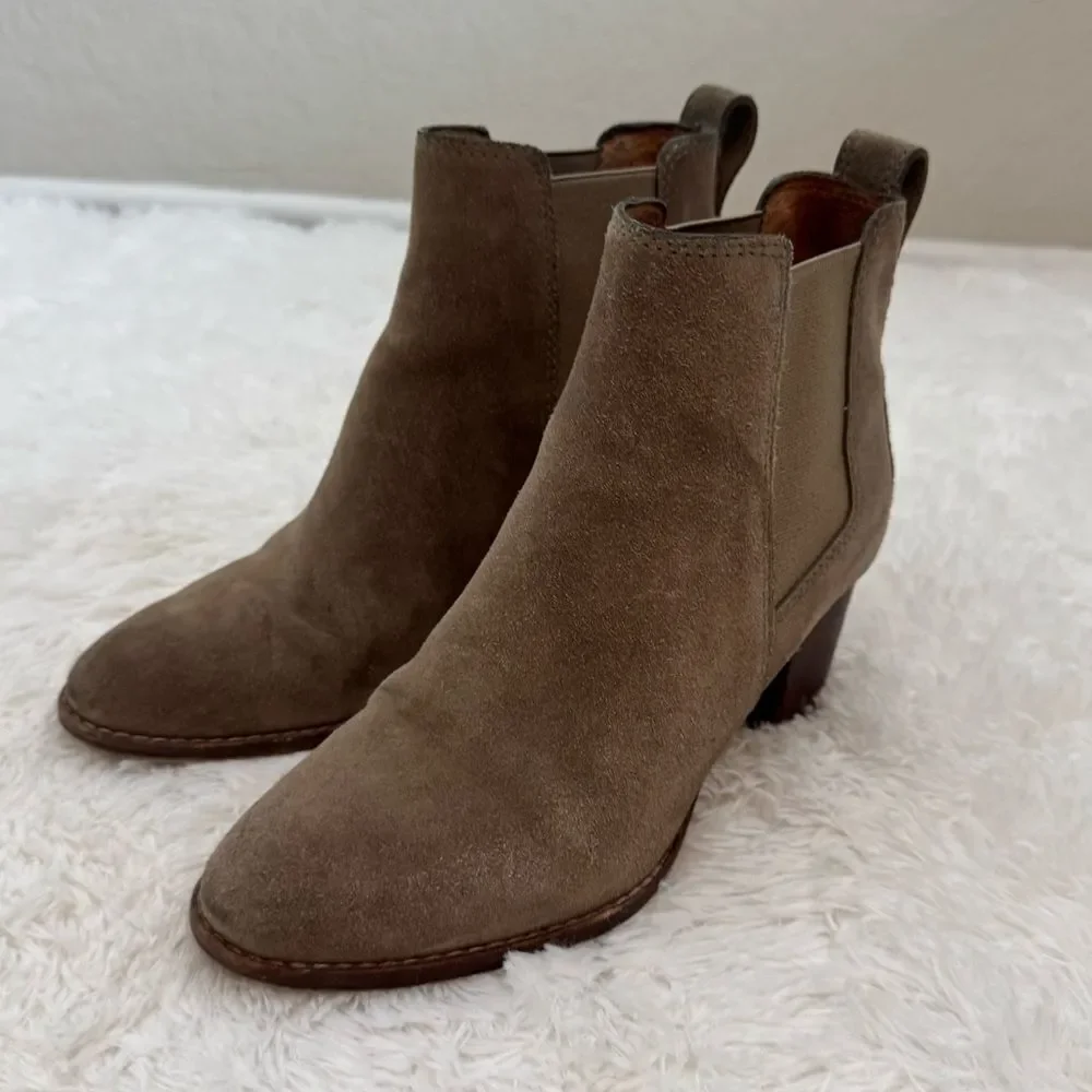 Madewell The Regan Suede in Wet Pebble Ankle Boots Size 6.5 - Picture 2 of 10